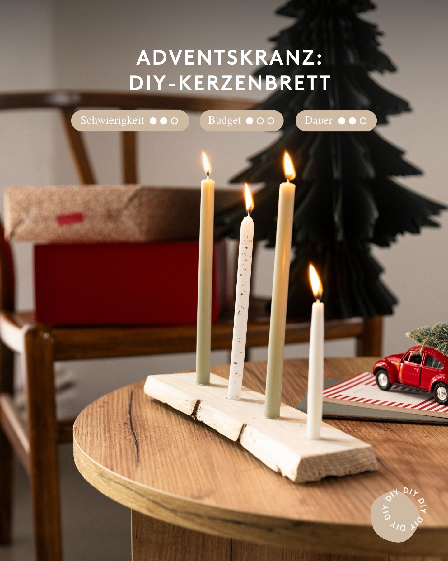 DIY-Adventskalender Kerzenbrett