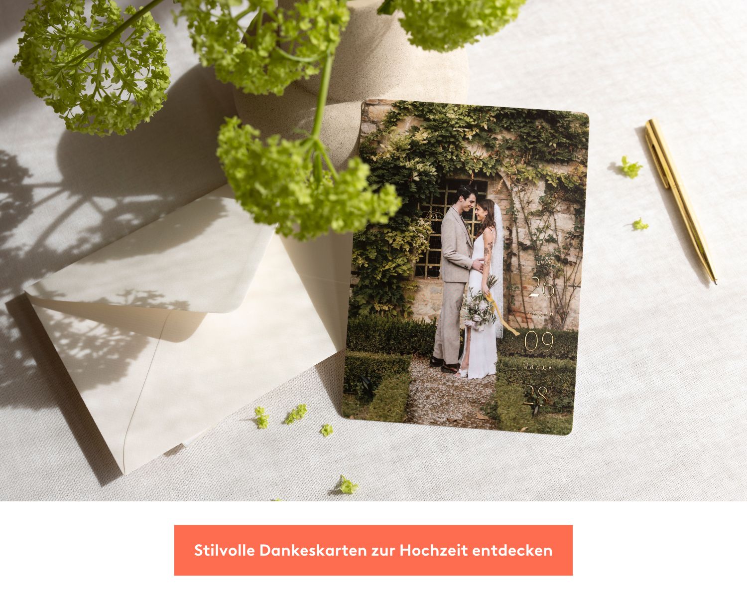 Dankeskarten für die Hochzeit.