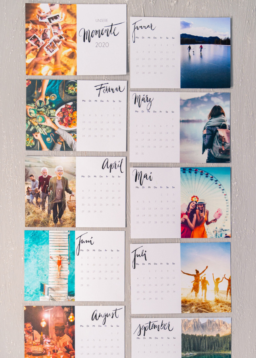Das Jahr als einzelne Kalenderblätter für euer Memoboard zum Selbermachen.